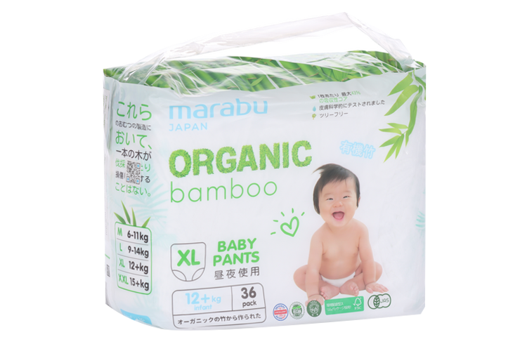 Трусики-подгузники MARABU Organic Bamboo XL (12+ кг), 36 шт Quanzhou Tianjiao Lady & BabyS Hygiene Supply Co Ltd