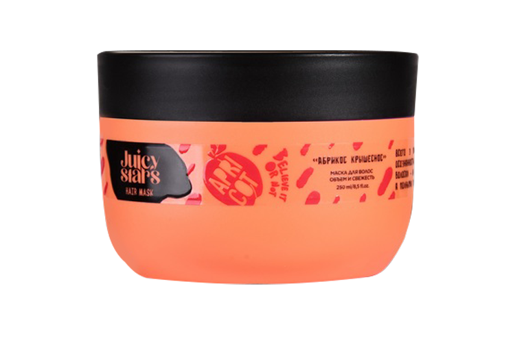 Маска для волос объем и свежесть Juicy Stars АБРИКОС КРЫШЕСНОС, 250мл. Лорен косметик ООО