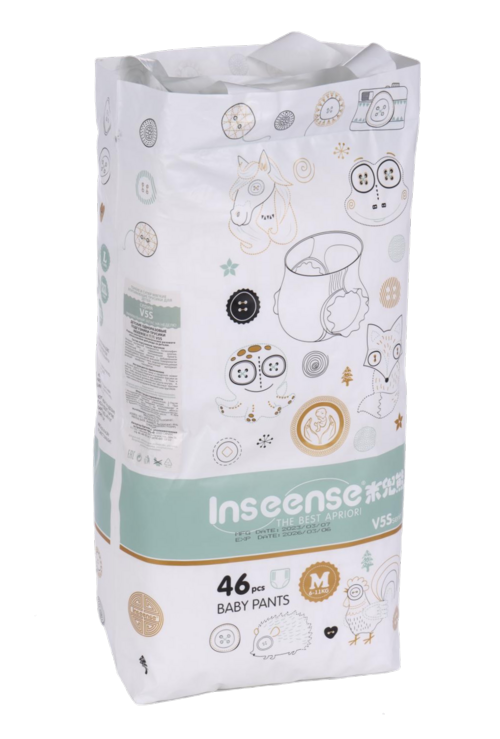 Трусики-подгузники Inseense V5S M (6-11кг), 46 шт, салат Жинжианг Херун Хайджиеник Продактс Ко Лтд