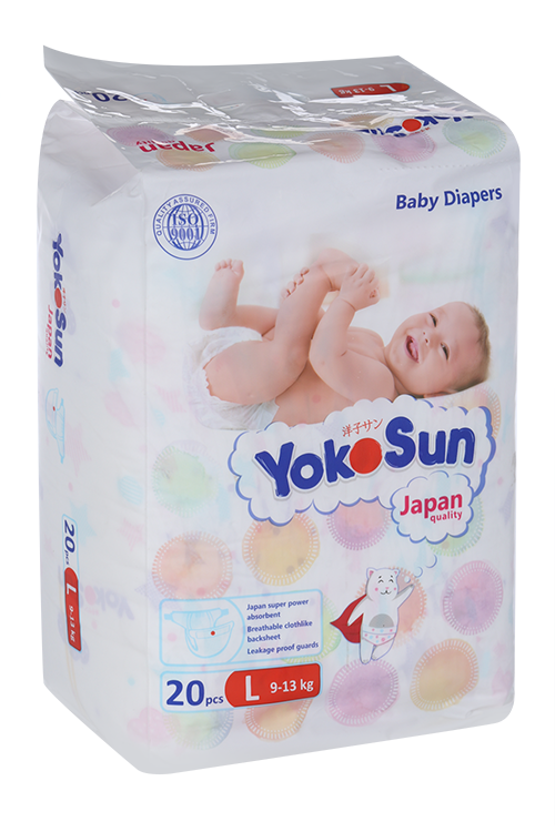 Подгузники YokoSun на липучках L (9-13 кг), 20 шт ZHEJIAHG YOUQUAN CARE PRODUCTS TECHNOLOGY CO LTD/Форейн Трейд Лимитед/FUJIAN PRO