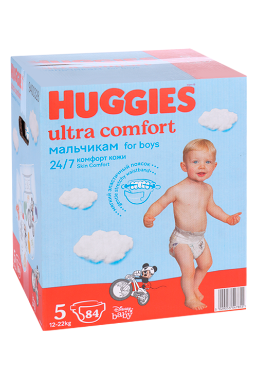 Подгузники HUGGIES Ultra Comfort для мальчиков BOY 5 12-22 кг, 84 шт Кимберли Кларк