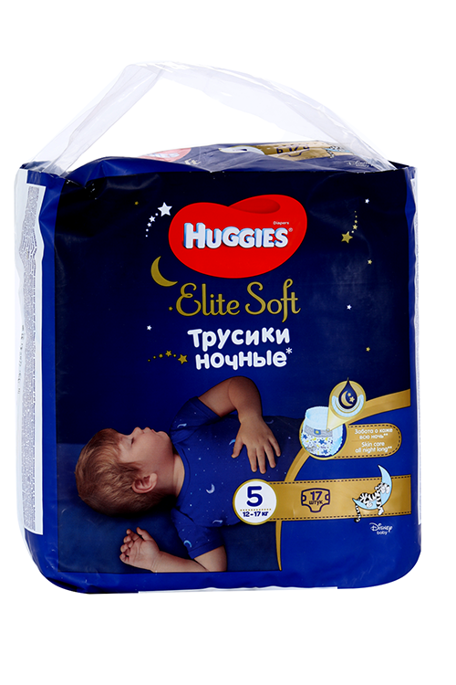 Ночные трусики HUGGIES Elite Soft 5 12-17 кг 17 шт Кимберли Кларк