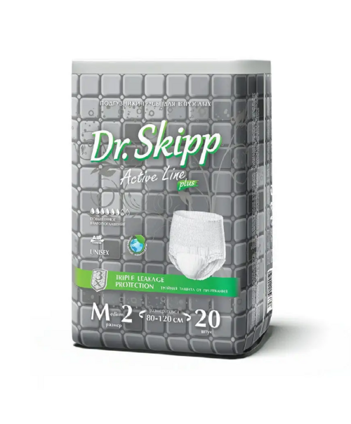 Подгузники-трусы Dr.Skipp д/взрослых М2 80-120 см, 20 шт, 4 шт Линьйи Туэйч Хелскэе Продактс Ко Лтд