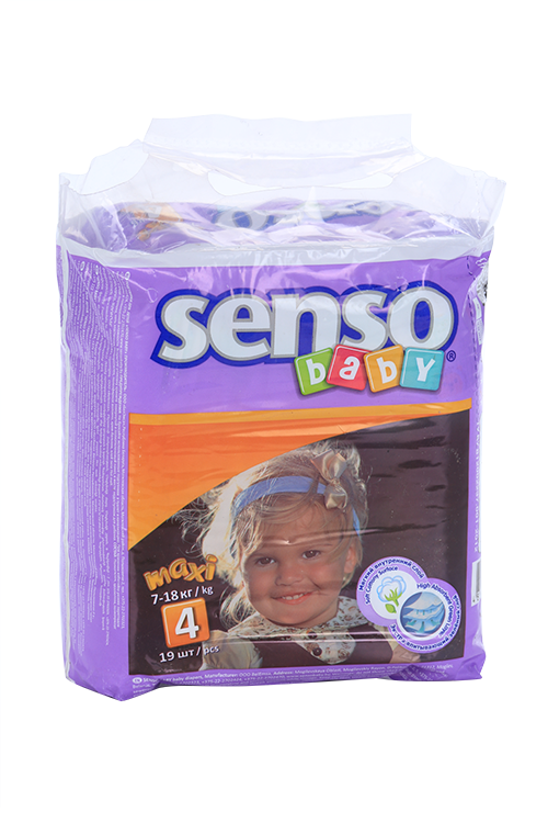 Подгузники Senso baby Maxi крем-бальз (7-18кг), 19 шт БелЭмса ООО