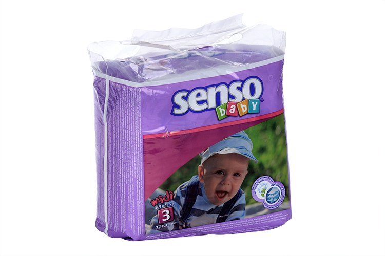 Подгузники Senso baby Midi крем-бальз (4-9кг), 22 шт БелЭмса ООО