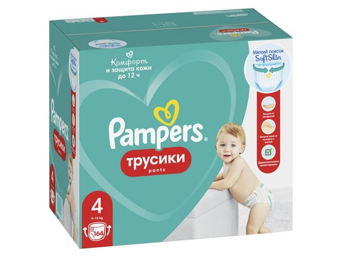 Подгузники-трусики Памперс Пантс (9-15кг), 164 шт Проктер энд Гэмбл-Новомосковск