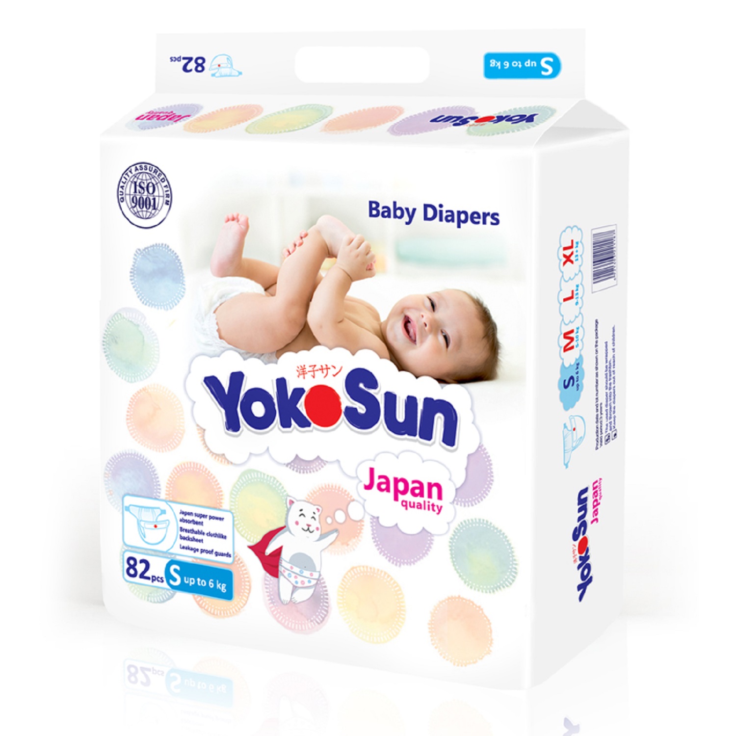 Подгузники YokoSun на липучках, размер S (до 6 кг) 82 шт ZHEJIANG YOUQUAN CARE PRODUCTS TECHNOLOGY CO LTD
