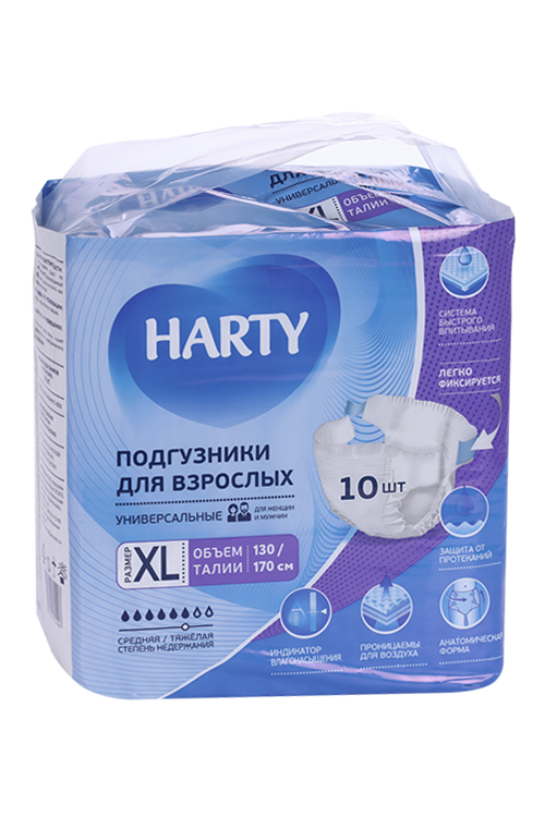 Подгузники HARTY Large д/взрослых, 10 шт Аэрозоль Новомосковск ООО