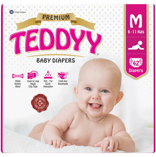 Подгузники TEDDYY PREMIUM детские р M (6-11 кг), 42 шт Nobel Hygiene Private Limited