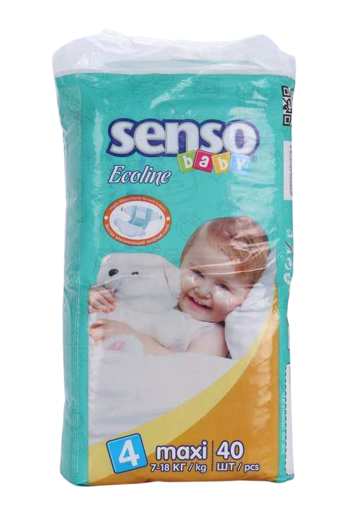 Подгузники Senso baby Ecoline Maxi крем-бальз (7-18кг), 40 шт БелЭмса ООО