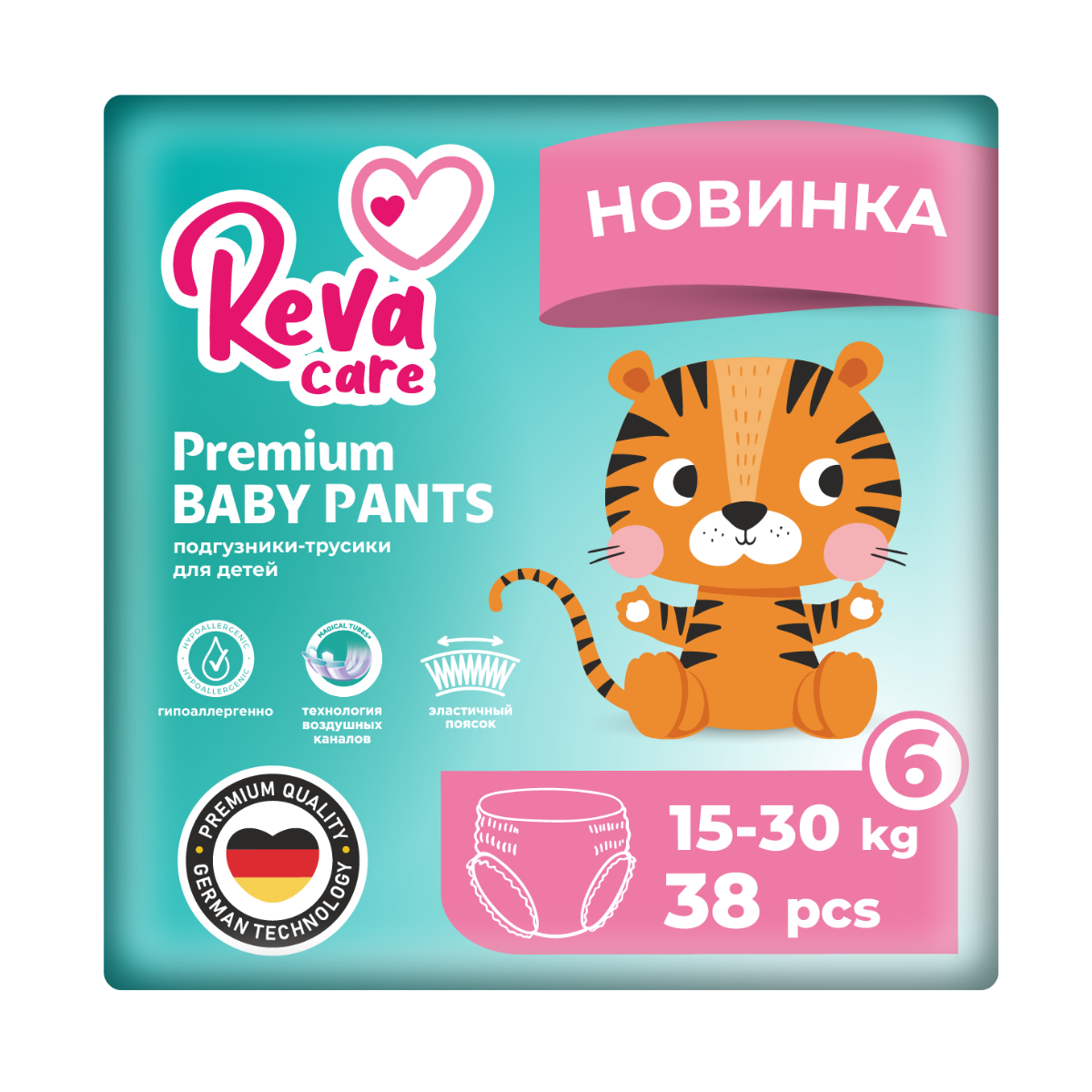 Подгузники-трусики Reva Сare Premium д/детей XXL (15-30 кг), 38 шт Драйлок Технолоджис/QUANZHOU ZHOURONG IMP &EXP CO., LTD