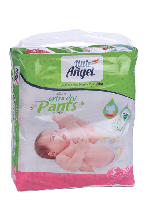 Подгузники-трусики Little Angel Extra Dry S (до 7кг), 60 шт PAN Healthcare Private limited
