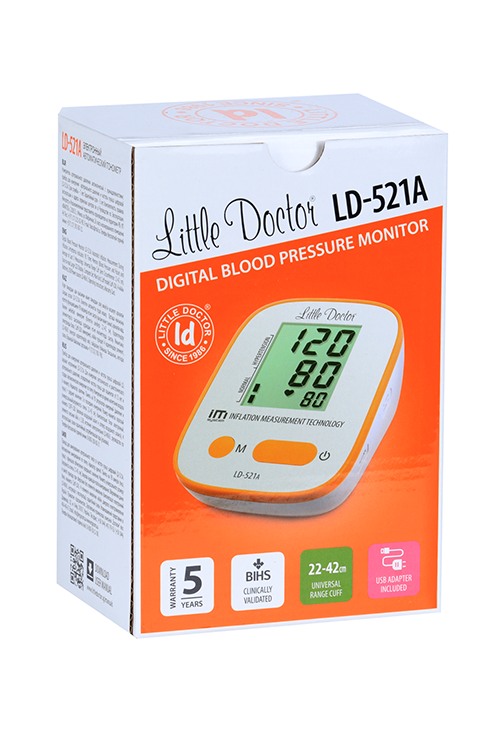 Тонометр автомат Эл Ди-521А+адаптер Little Doctor International (S) Pte LTD/Little Doctor Electronic (Nantong) Co Ltd