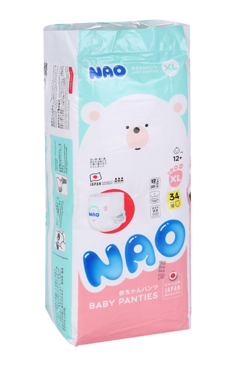 Трусики-подгузники NAO XL (12+ кг), 34 шт Фужан Хуян Кван Импорт энд Экспорт КО ЛТД/Quanzhou Tianjiao Lady and Babys Hygiene Supply Com Ltd