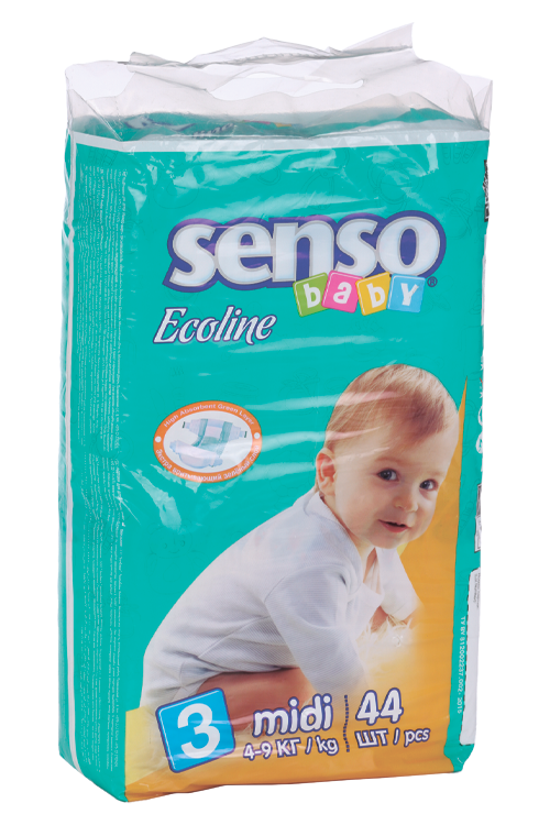 Подгузники SENSO Baby Ecoline Midi (4-9кг), 44 шт БелЭмса ООО
