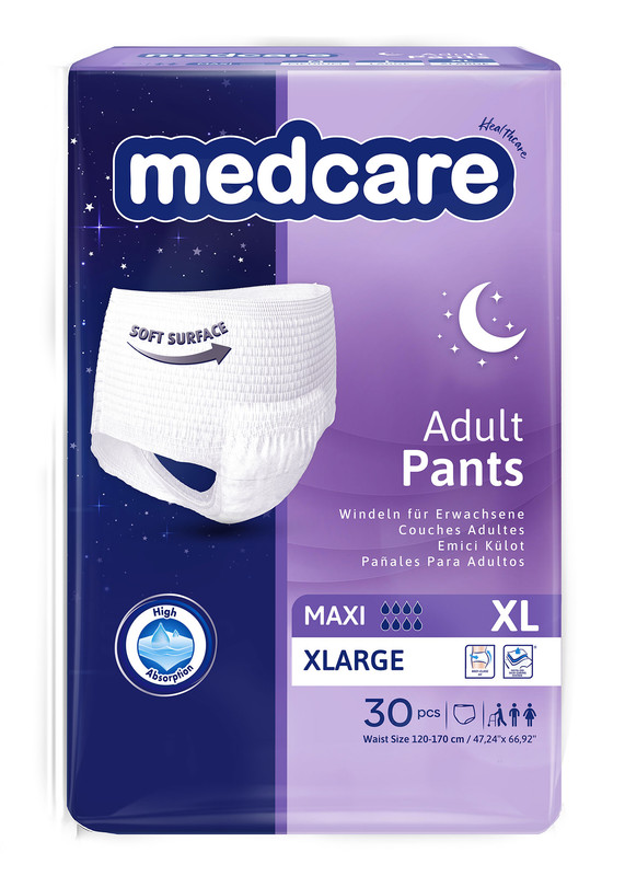 Подгузники-трусики MEDCARE для взрослых MAXI XL 120-170 см. 30 шт. (Ночные) MEDCARE IC VE DIS TIC.LTD.STI