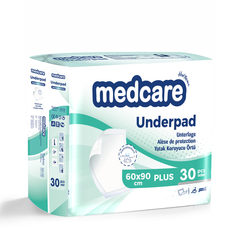 Пеленки MEDCARE PLUS 60X90 см. 30 шт. MEDCARE IC VE DIS TIC.LTD.STI
