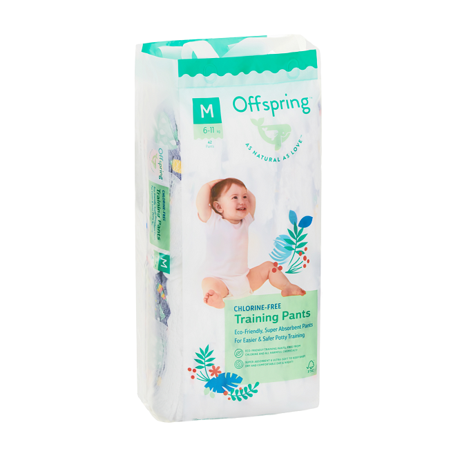Трусики-подгузники Offspring M (6-11 кг), 42 шт, Рыбки Фуджиян Блю Грейт Санитари Артиклс Ко Лтд