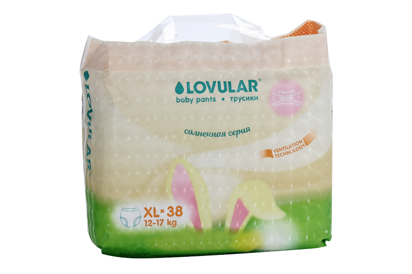Трусики-подгузники Ловулар Солнечная серия XL (12-17 кг), 38 шт Ловулар Лтд