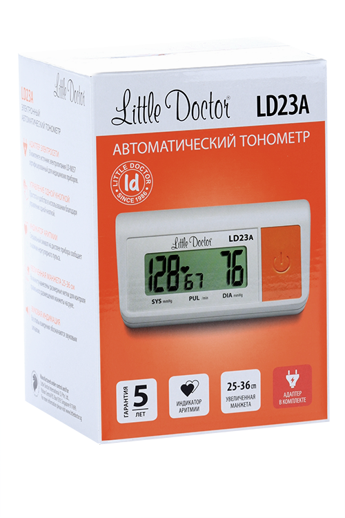 Тонометр автомат Эл Ди-23А+адаптер/увелич манжета Little Doctor Electronic (Nantong) Co Ltd