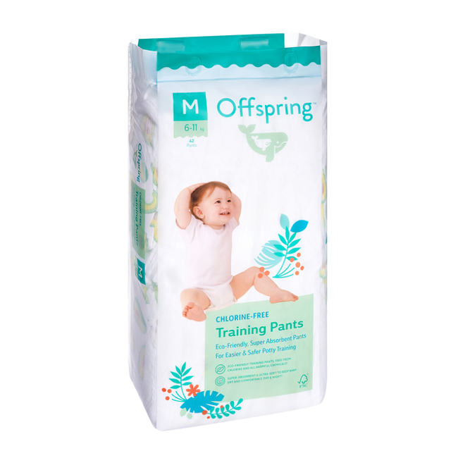 Трусики-подгузники Offspring M (6-11 кг), 42 шт, Авокадо Фуджиян Блю Грейт Санитари Артиклс Ко Лтд