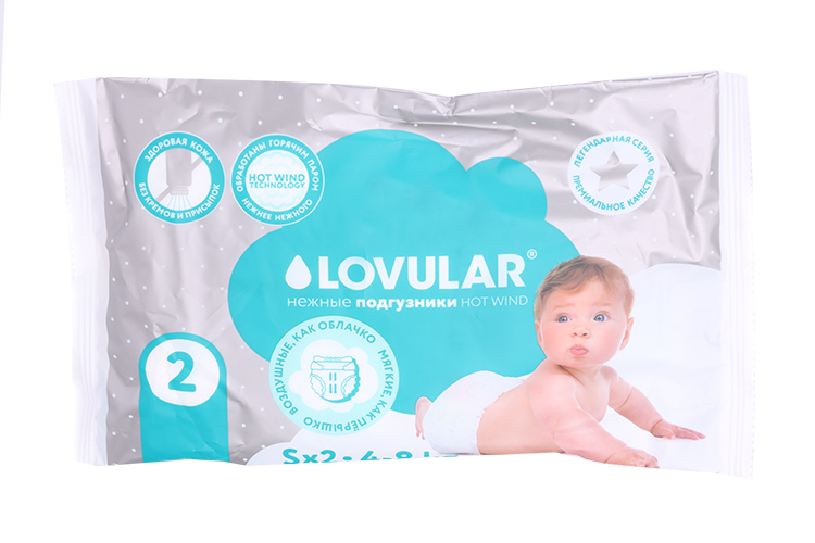 Подгузники LOVULAR Hot Wind S, 2 шт LOVULAR LIMITED
