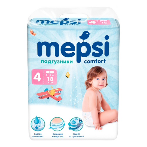 Подгузники Mepsi L (9-16кг), 18 шт Торрес ООО