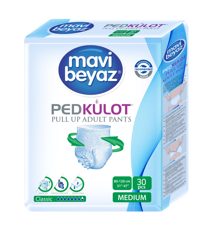 Подгузники-трусики MAVI BEYAZ для взрослых M 80-120см/30шт. CIFTCILER BIRLIK KAGITCILIK A.S