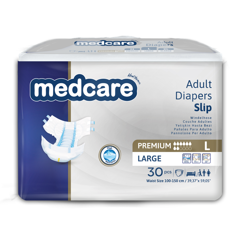 Подгузники MEDCARE для взрослых PREMIUM L 100-150см. 30 шт. MEDCARE SAGLIK URUNLERI SANAYI VE TICARET ANONIM SIRKETI