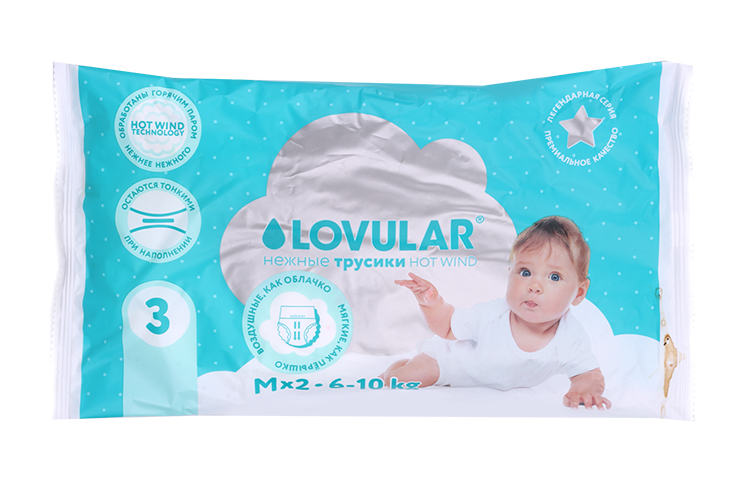 Подгузники-трусики Lovular Hot Wind р М (6-10 кг), 2 шт Ловулар Лтд