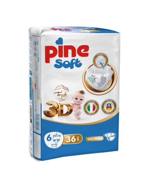 Подгузники детские 6 Pine Soft 3D Extra Large (15+кг), 36 шт ARKAN GRUP SAGLIK URUNLER A S
