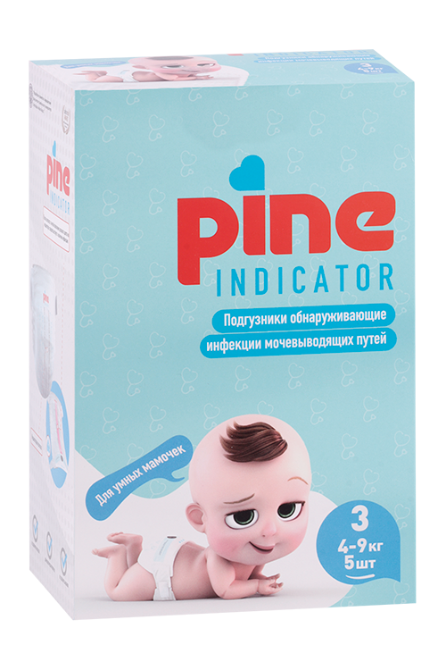 Подгузники Pine Smart c индикатором инфекций детские 3 midi (4-9кг), 5 шт АРКАН ГРУП А С