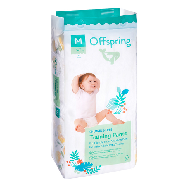 Трусики-подгузники Offspring M (6-11 кг), 42 шт, Лимоны Фуджиян Блю Грейт Санитари Артиклс Ко Лтд/INSOFTB (CHINA) CO LTD