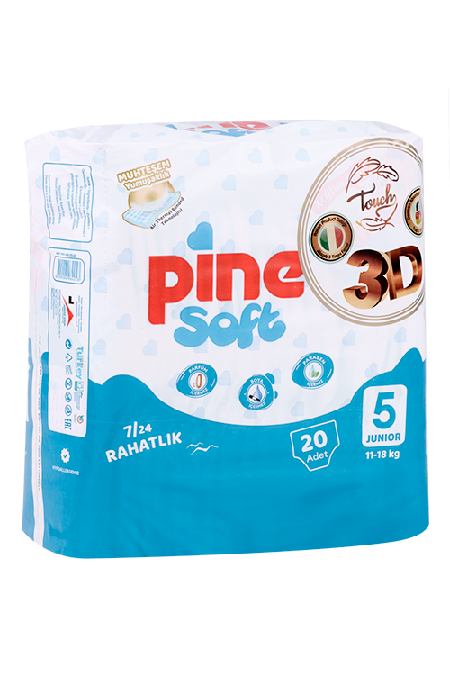Подгузники Pine Soft 3D Junior детские 5 (11-18 кг), 20 шт ARKAN GRUP SAGLIK URUNLER A S