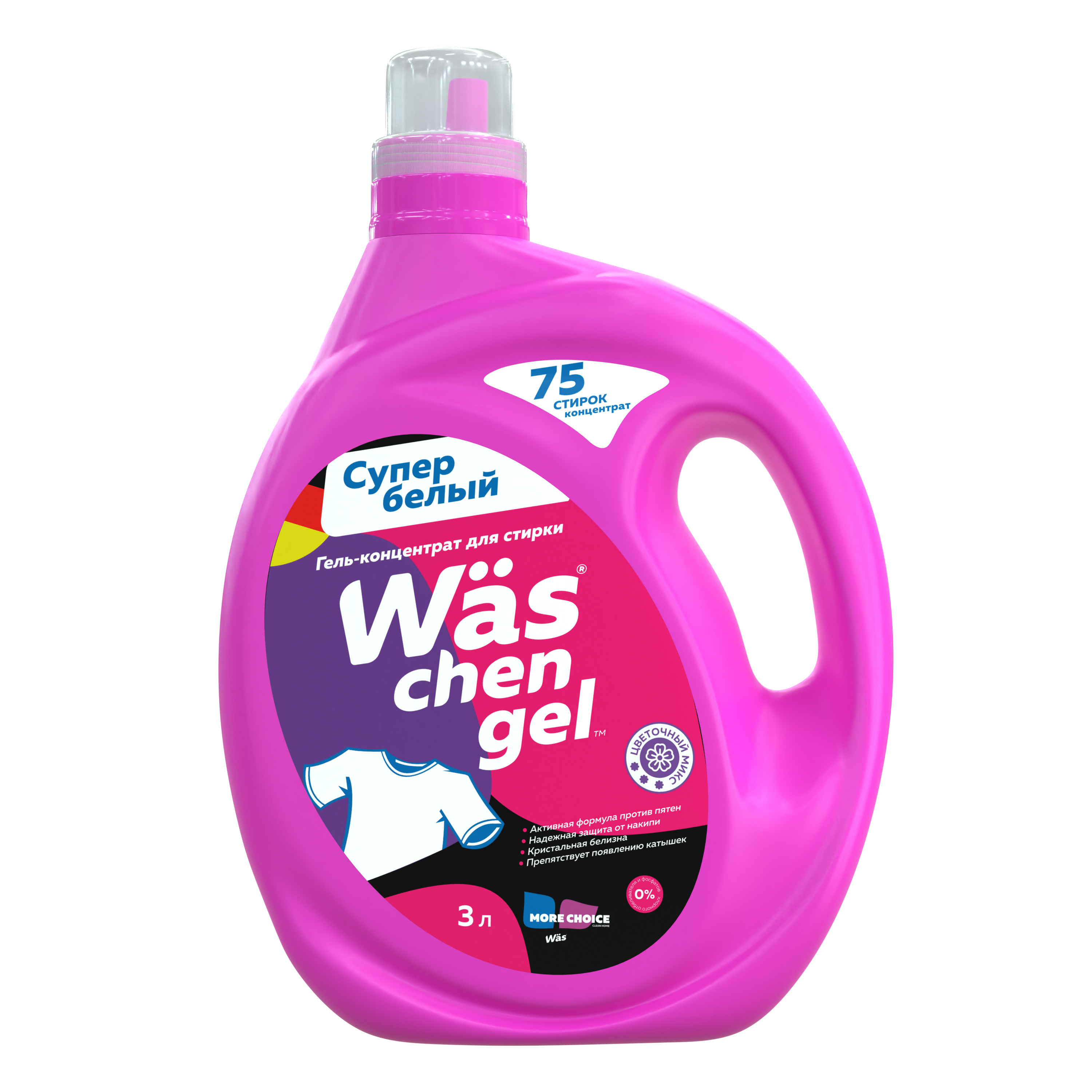 Гель для стирки белого белья Wäs chen gel White 3 л 3700PF066 SHANDONG LUSCIOUS PET FOOD CO., LTD