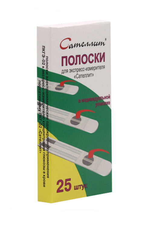 Тест-полоски Сателлит ПГКЭ-02 к эспр измер, 25 шт Элта