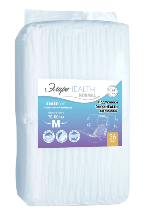 Подгузники ЭлараHealth normal д/взрослых M, 36 шт YANSHENG INTERNATIONAL GROUP LTD