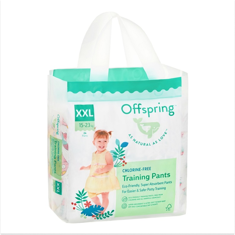 Трусики-подгузники Offspring XXL (15-23кг), 24 шт, Совы Фуджиян Блю Грейт Санитари Артиклс Ко Лтд