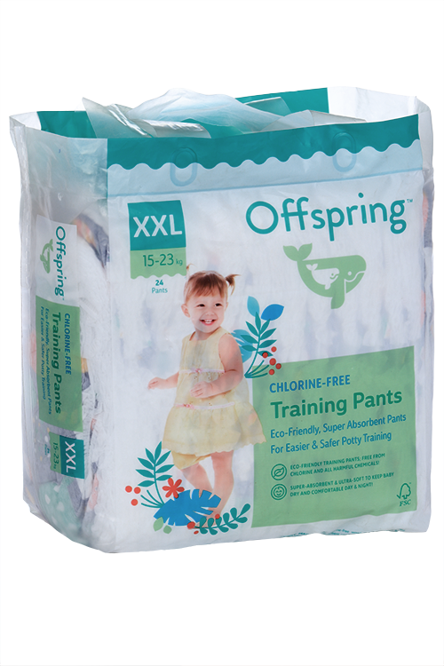 Трусики-подгузники Offspring XXL (15-23кг), 24 шт, Рыбки Фуджиян Блю Грейт Санитари Артиклс Ко Лтд