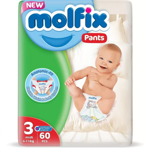 Трусики Molfix Midi д/детей (6-11 кг), 60 шт Polaris Al Zamil Industrial