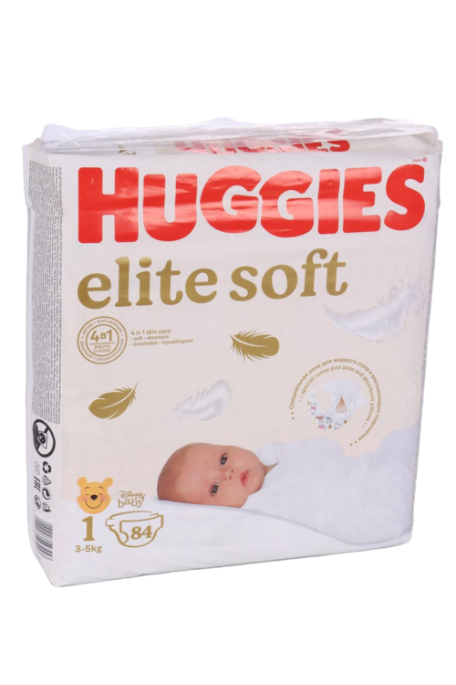 Подгузники HUGGIES для новорожденных Elite Soft 1 3-5 кг 84 шт Кимберли Кларк