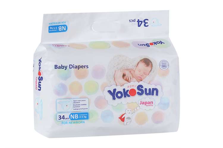 Подгузники YokoSun на липучках NB (2-5 кг), 34 шт QUANZHOU SENIOR TRADING CO ., LTD/КСЯМЕНЬ АЛИКСИНГ ИМПОРТ ЭНД ЭКСПОРТ КО ЛТД