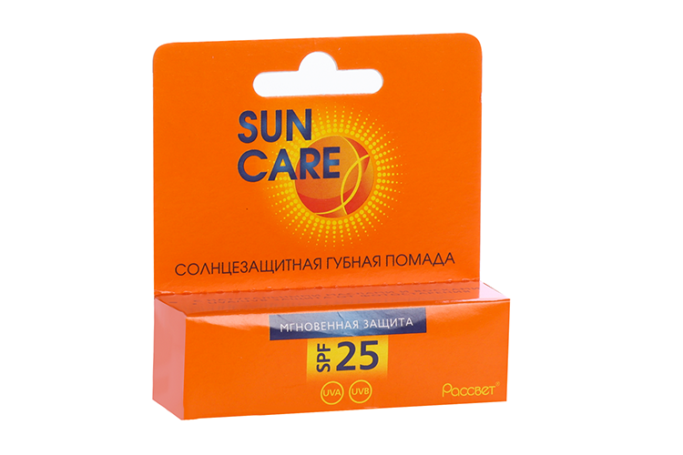 Помада Sun Care солнцезащитная SPF25, 3,8 г Московская косметическая фабрика Рассвет ОАО
