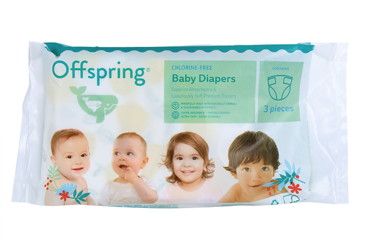 Подгузники Offspring Тревел пак NB (2-4кг), 3 шт, три расцветки Фуджиян Блю Грейт Санитари Артиклс Ко Лтд/INSOFTB (CHINA) CO LTD