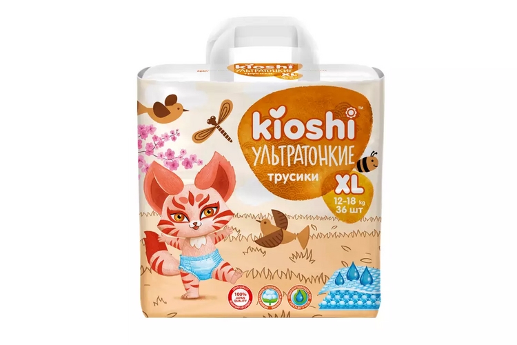 Подгузники-трусики Kioshi Ультратонкие XL (12-18 кг), 36 шт Фуджиан Хенгда Санитари Продактс Ко Лтд