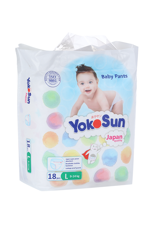Подгузники-трусики YokoSun L (9-14кг), 18 шт FUJIAN PROVINCE JINJIANG CITY FOREIIGN TRADE CO.,LTD/Ксинтинг (Фьюджиан) Санитари Продактс