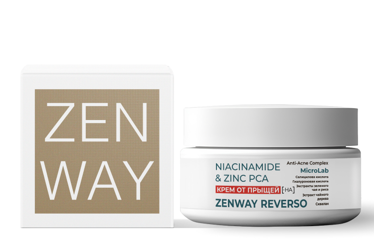 Крем для лица  ZENWAY увлажняющий c ниацинамидом, цинком PCA и активными биоэкстрактами, 50 мл. БиоФармЭйдж ООО