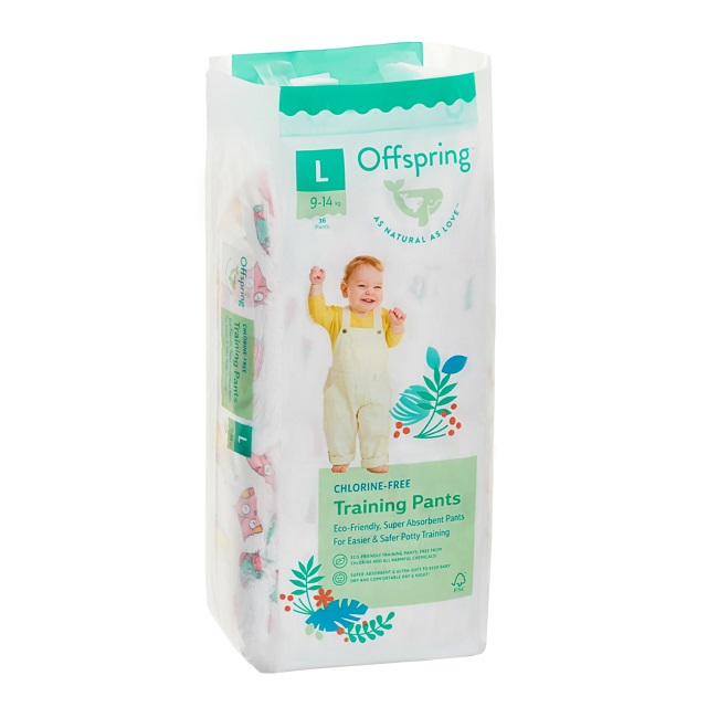 Трусики-подгузники Offspring L (9-14кг), 36 шт, Совы Фуджиян Блю Грейт Санитари Артиклс Ко Лтд/INSOFTB (CHINA) CO LTD