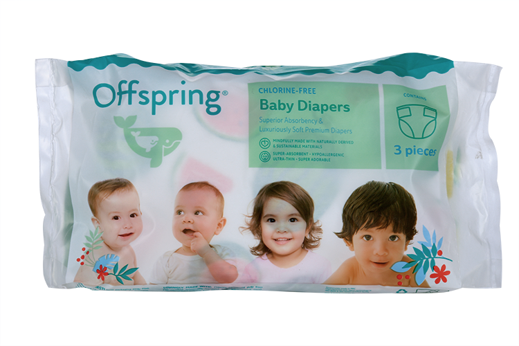 Подгузники Offspring Тревел пак S (3-6 кг), 3 шт, три расцветки Фуджиян Блю Грейт Санитари Артиклс Ко Лтд/INSOFTB (CHINA) CO LTD