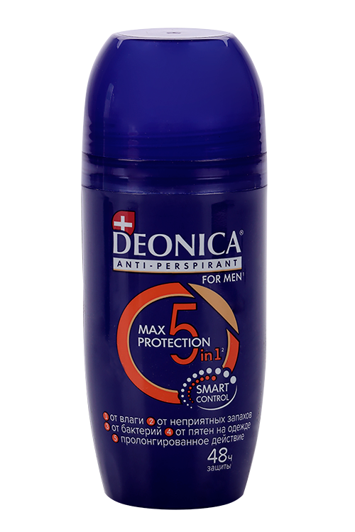 Антиперспирант Deonica for men 5Protection, 50 мл, ролик Арнест АО/Аэрозоль Новомосковск ООО